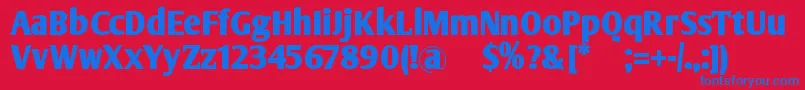 OlijoBold Font – Blue Fonts on Red Background