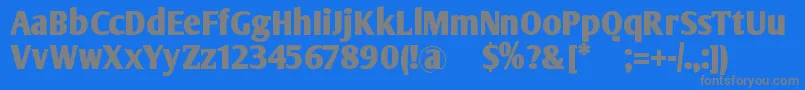 OlijoBold-fontti – harmaat kirjasimet sinisellä taustalla