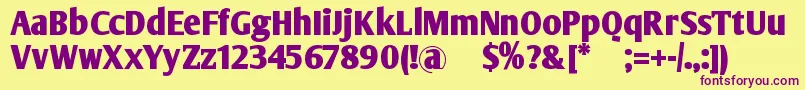 OlijoBold Font – Purple Fonts on Yellow Background