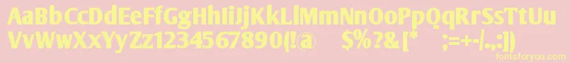 OlijoBold-fontti – keltaiset fontit vaaleanpunaisella taustalla
