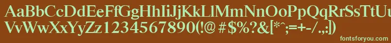 RiccioneserialMediumRegular Font – Green Fonts on Brown Background