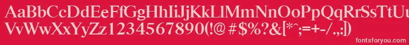 RiccioneserialMediumRegular Font – Pink Fonts on Red Background