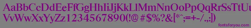 RiccioneserialMediumRegular-fontti – violetit fontit harmaalla taustalla