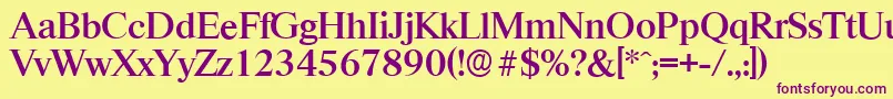 RiccioneserialMediumRegular Font – Purple Fonts on Yellow Background