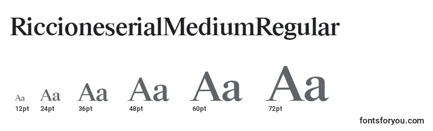 Größen der Schriftart RiccioneserialMediumRegular