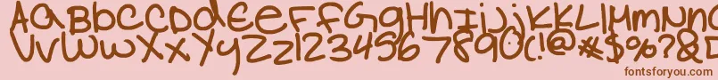 NataliaColleen-Schriftart – Braune Schriften auf rosa Hintergrund