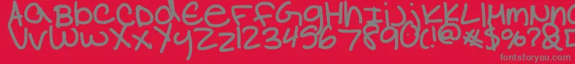 フォントNataliaColleen – 赤い背景に灰色の文字