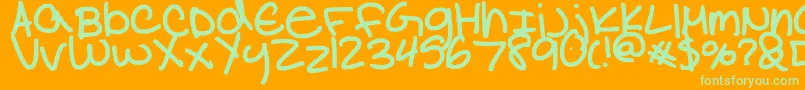 NataliaColleen Font – Green Fonts on Orange Background