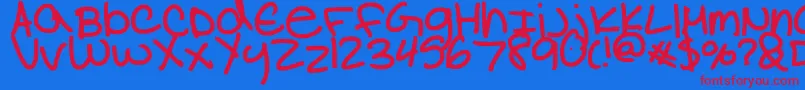 NataliaColleen Font – Red Fonts on Blue Background