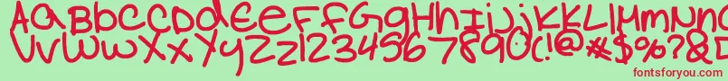 NataliaColleen Font – Red Fonts on Green Background