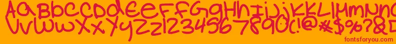 NataliaColleen Font – Red Fonts on Orange Background