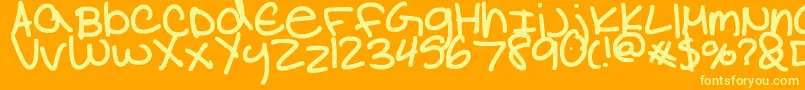 NataliaColleen Font – Yellow Fonts on Orange Background