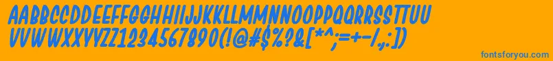 ChesanBoldItalic Font – Blue Fonts on Orange Background