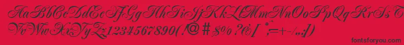 JacobaBold Font – Black Fonts on Red Background