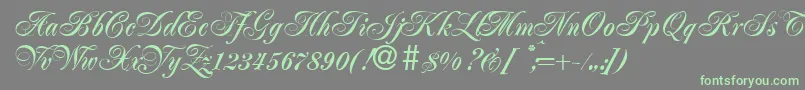 JacobaBold Font – Green Fonts on Gray Background