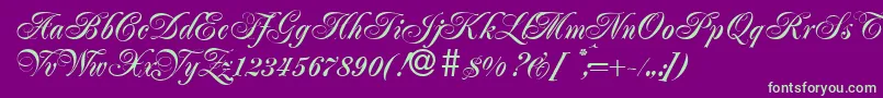 JacobaBold Font – Green Fonts on Purple Background