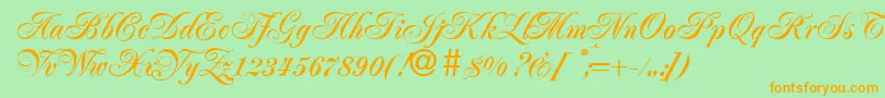 JacobaBold Font – Orange Fonts on Green Background