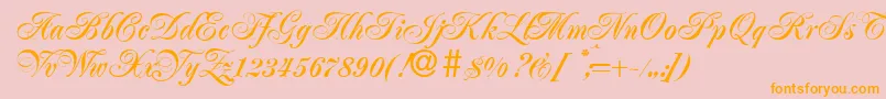 JacobaBold-Schriftart – Orangefarbene Schriften auf rosa Hintergrund