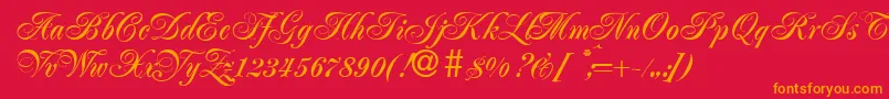 JacobaBold Font – Orange Fonts on Red Background