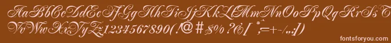 JacobaBold-Schriftart – Rosa Schriften auf braunem Hintergrund