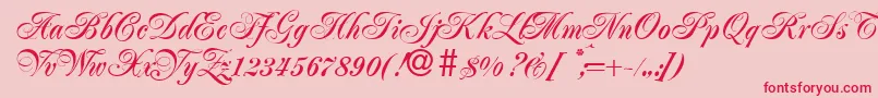 JacobaBold-Schriftart – Rote Schriften auf rosa Hintergrund