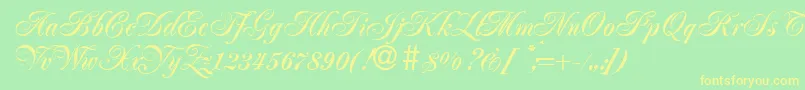 JacobaBold Font – Yellow Fonts on Green Background