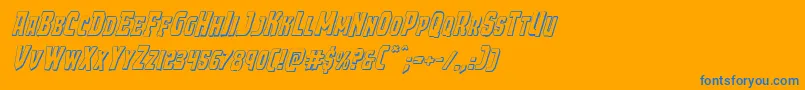 Demonpriest3Dital Font – Blue Fonts on Orange Background