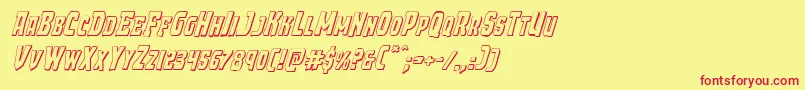 Demonpriest3Dital Font – Red Fonts on Yellow Background