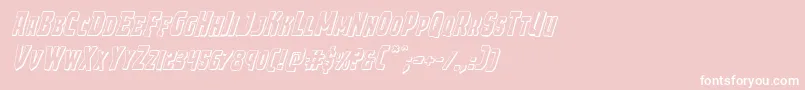 Demonpriest3Dital-Schriftart – Weiße Schriften auf rosa Hintergrund