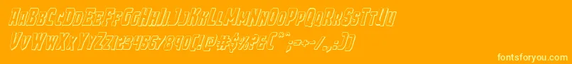 Demonpriest3Dital-Schriftart – Gelbe Schriften auf orangefarbenem Hintergrund