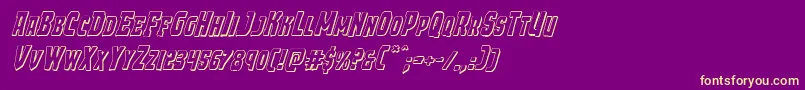 Demonpriest3Dital Font – Yellow Fonts on Purple Background