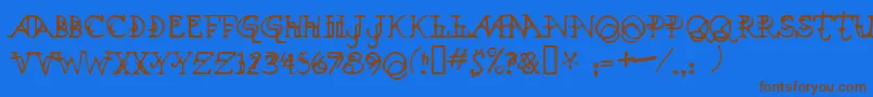 Xenowort Font – Brown Fonts on Blue Background