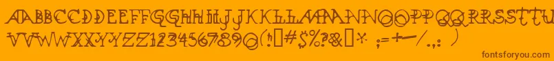 Xenowort Font – Brown Fonts on Orange Background