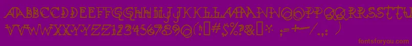 Xenowort Font – Brown Fonts on Purple Background