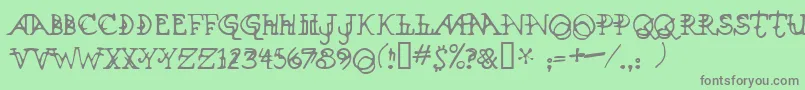 Xenowort Font – Gray Fonts on Green Background