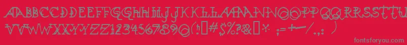 フォントXenowort – 赤い背景に灰色の文字