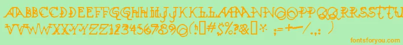 Xenowort Font – Orange Fonts on Green Background