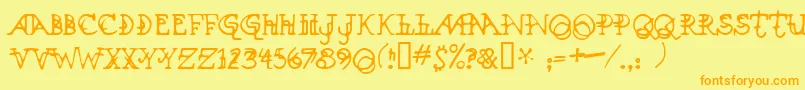 Xenowort Font – Orange Fonts on Yellow Background