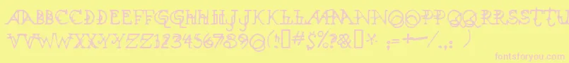 Xenowort Font – Pink Fonts on Yellow Background