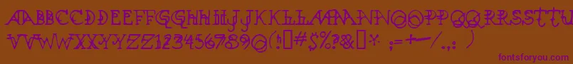 Xenowort Font – Purple Fonts on Brown Background
