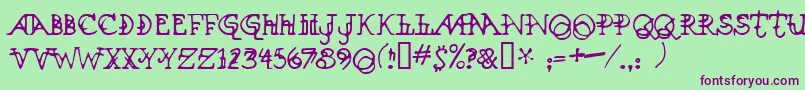 Xenowort Font – Purple Fonts on Green Background