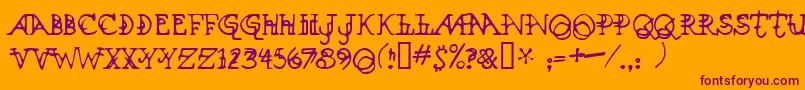 Xenowort Font – Purple Fonts on Orange Background