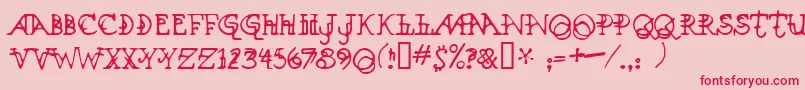 fuente Xenowort – Fuentes Rojas Sobre Fondo Rosa