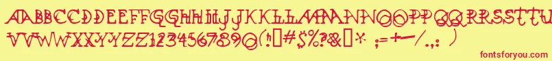 Xenowort Font – Red Fonts on Yellow Background