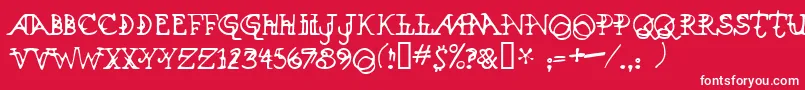 Fonte Xenowort – fontes brancas em um fundo vermelho