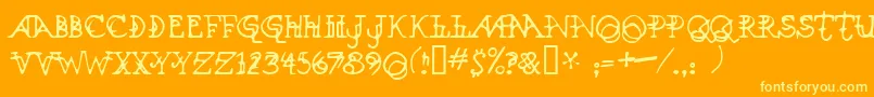 Xenowort Font – Yellow Fonts on Orange Background