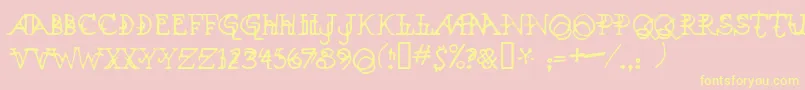 Xenowort Font – Yellow Fonts on Pink Background