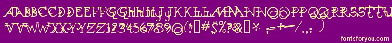 Xenowort Font – Yellow Fonts on Purple Background