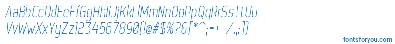 フォントWebServeroffItalic – 白い背景に青い文字