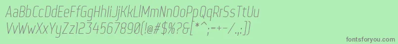 フォントWebServeroffItalic – 緑の背景に灰色の文字